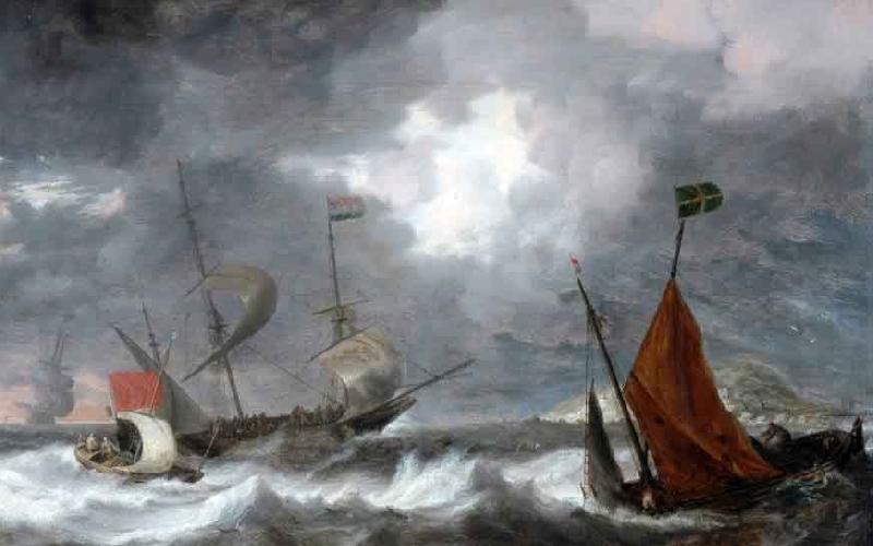 Bonaventura Peeters Sea storm with sailing ships Sweden oil painting art